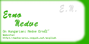 erno medve business card